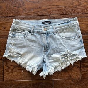 Sincerly Jules Light Blue Distressed Denim Shorts